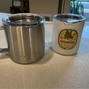 Yeti and Patagonia Insulated Mugs